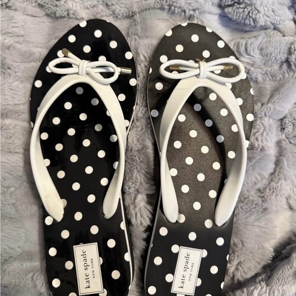 Kate Spade Black and White Polka Dot Sandals